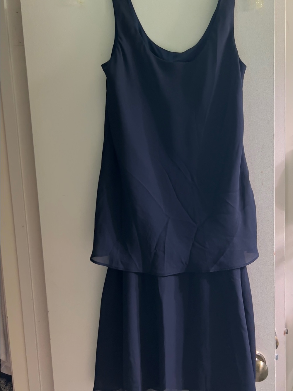 Little Blue Dress - Virgo Navy Layered Sleeveless Midi Dress